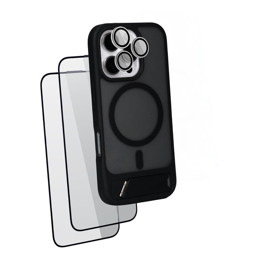 iHusle Premium Matte Stand Combo = Premium Matte Stand Case + Camera Protector Lens + 2 Anti-Static HD Screen Protector