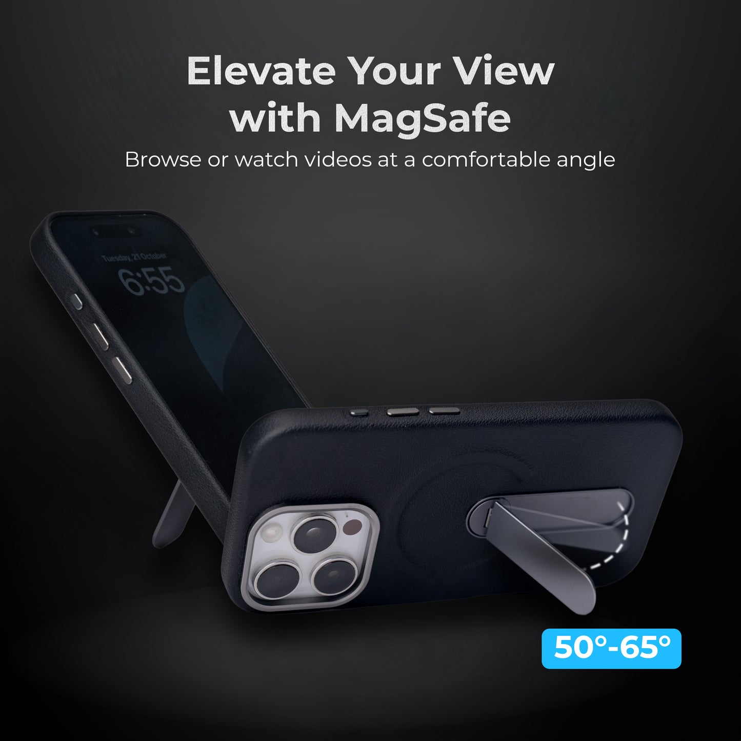 iHusle MagSafe Leather Stand Case
