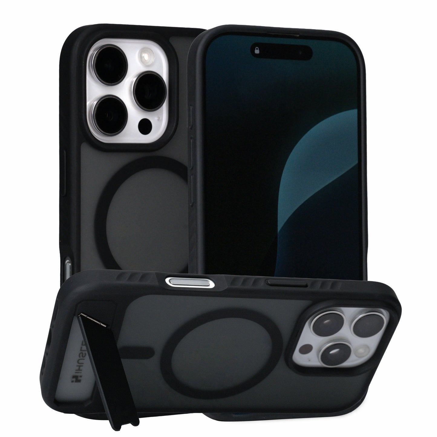 iHusle Premium Matte Stand Combo = Premium Matte Stand Case + Camera Protector Lens + 2 Anti-Static HD Screen Protector