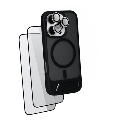 iHusle Premium Matte Stand Combo = Premium Matte Stand Case + Camera Protector Lens + 2 Anti-Static HD Screen Protector