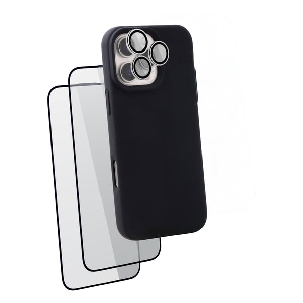 iHusle Silicone Combo = Premium Silicone Case + Camera Protector Lens + 2 Anti-Static HD Screen Protector / Privacy Screen Guard