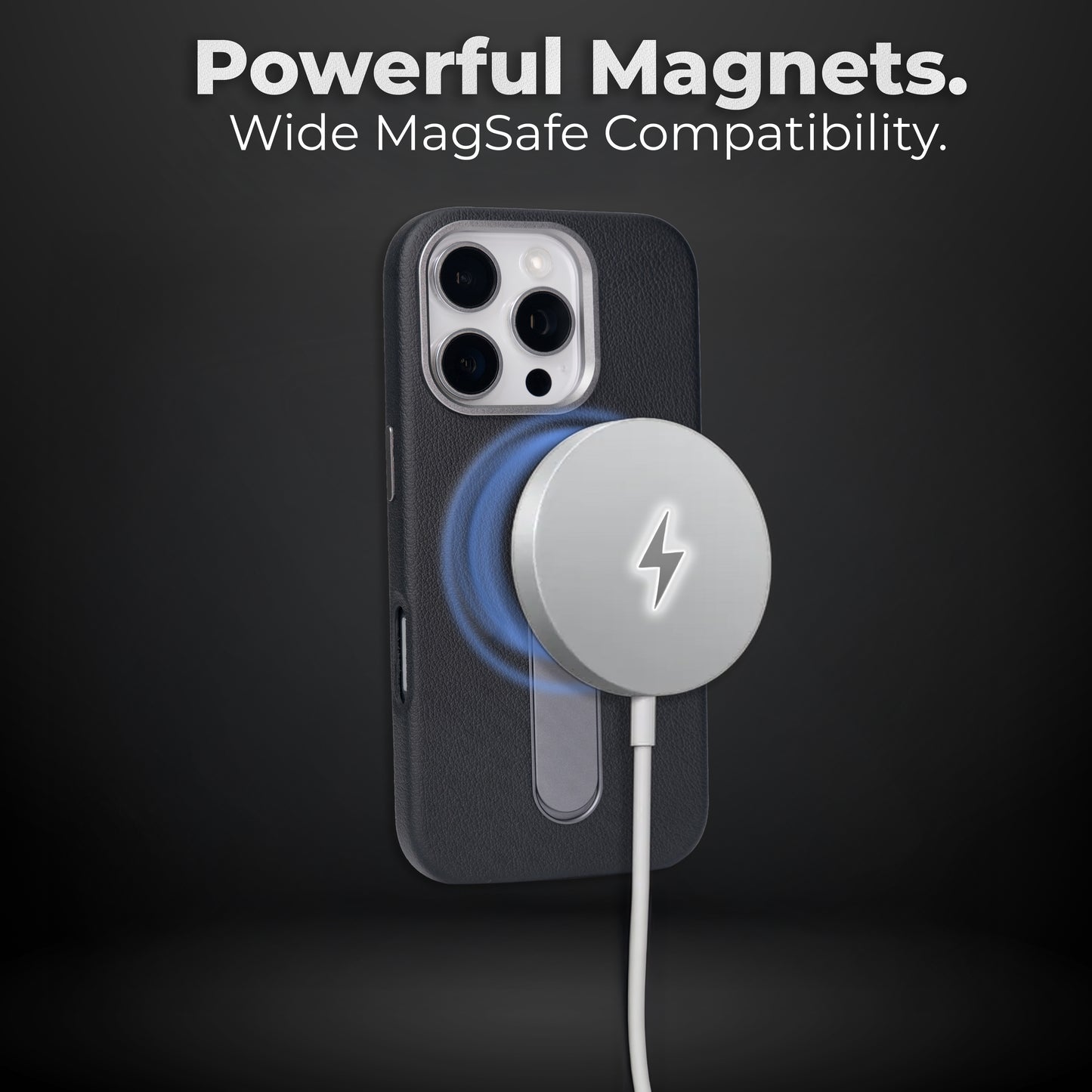 iHusle MagSafe Leather Stand Combo = MagSafe Leather Stand Case + Camera Protector Lens + 2 Anti-Static HD Screen Protector