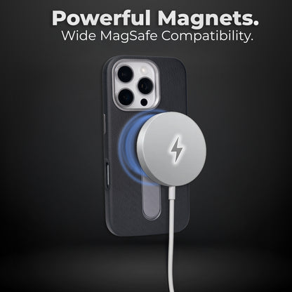 iHusle MagSafe Leather Stand Combo = MagSafe Leather Stand Case + Camera Protector Lens + 2 Anti-Static HD Screen Protector