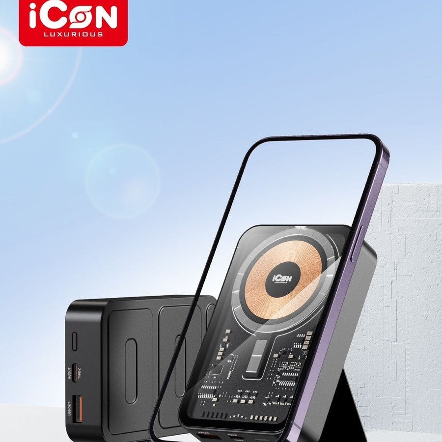 iCON Luxurious MAG POWER – Magnetic Wireless Power Bank with Stand