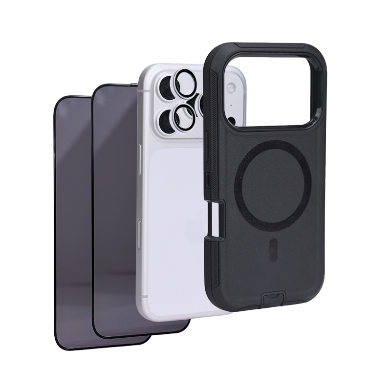 iHusle Monster Combo = Monster Case + Camera Protector Lens +  2 Anti-Static HD Screen Protector / Privacy Screen Guard